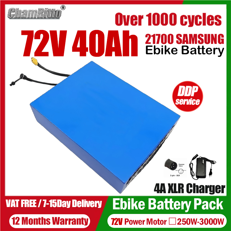 Elektrische Fiets eBike cham-r - đánh giá và giá 72V 50Ah 21700 Lithium Battery